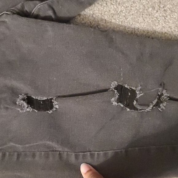 Women's  Distressed Mid Rise Rockstar Skinny Jeans - Picture 4 of 8